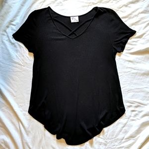 Black cap sleeve shirt